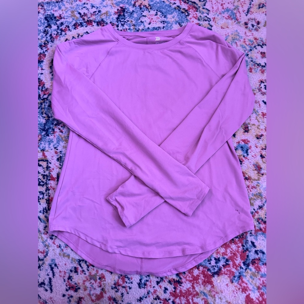 purple long sleeve workout top
